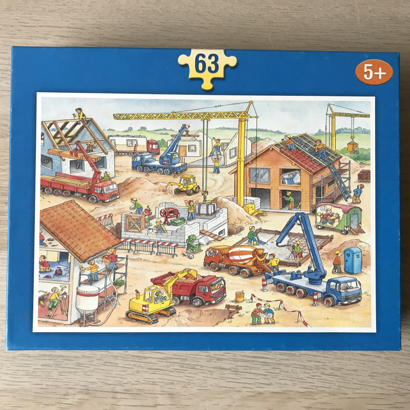 Puzzel. Bouwplaats : 63 stukjes