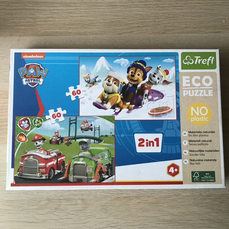 Puzzel : 2 x 60 stukjes Paw Patrol