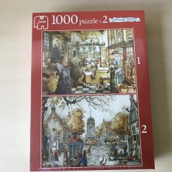 Anton Pieck :  Nieuw. De bakkerij. Het dorpsplein. 2 x 1000 stukjes