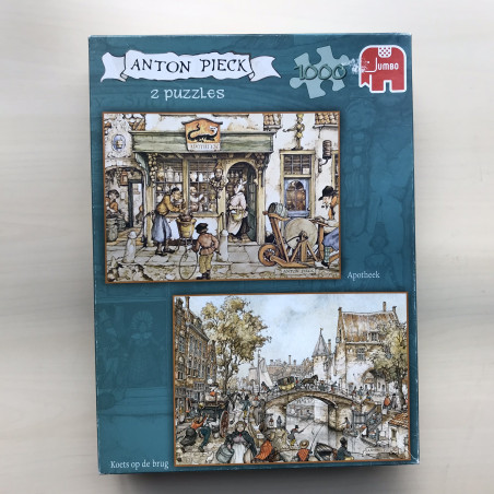 Anton Pieck :  Apotheek en Koets op de brug 2 x 1000 stukjes