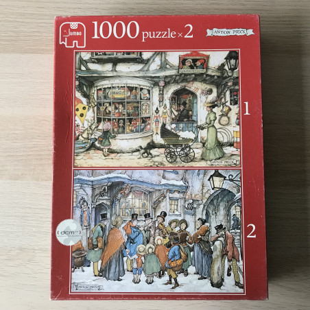 Anton Pieck : De speelgoedwinkel en Het Kerstkoor 2 x 1000 stukjes