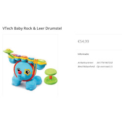 VTech Rock & Leer drumstel. Krukje ontbreekt