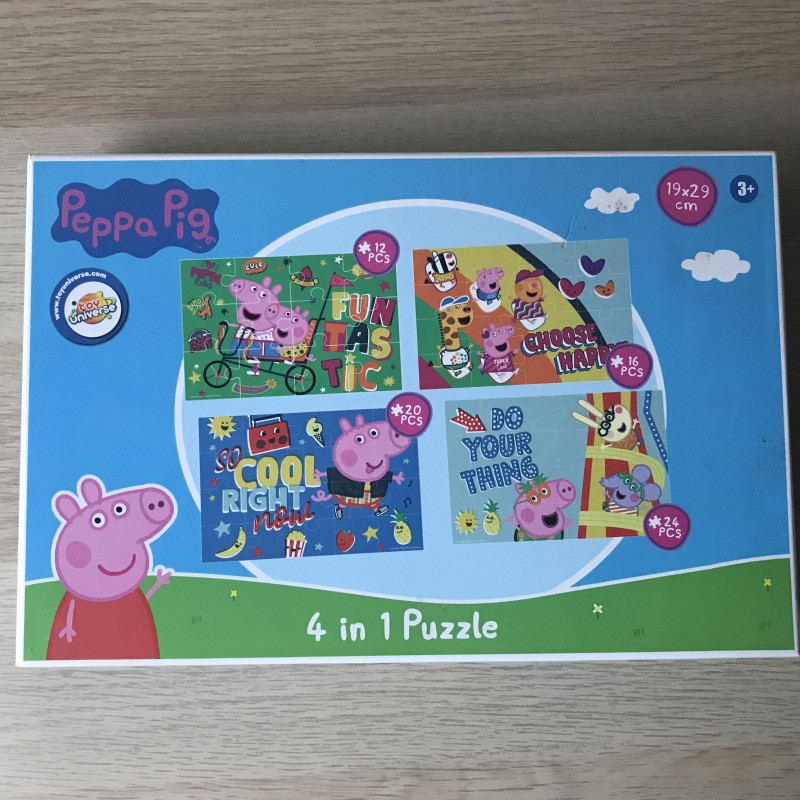 Peppa Pig : 4 in 1 Puzzel. 12, 16, 20 en 24 stukjes