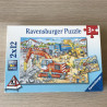 Bouwvoertuigen.  2 x 12 stukjes