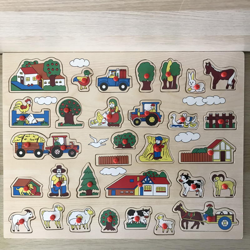Puzzelplankje Knopjespuzzel : 32 stukjes