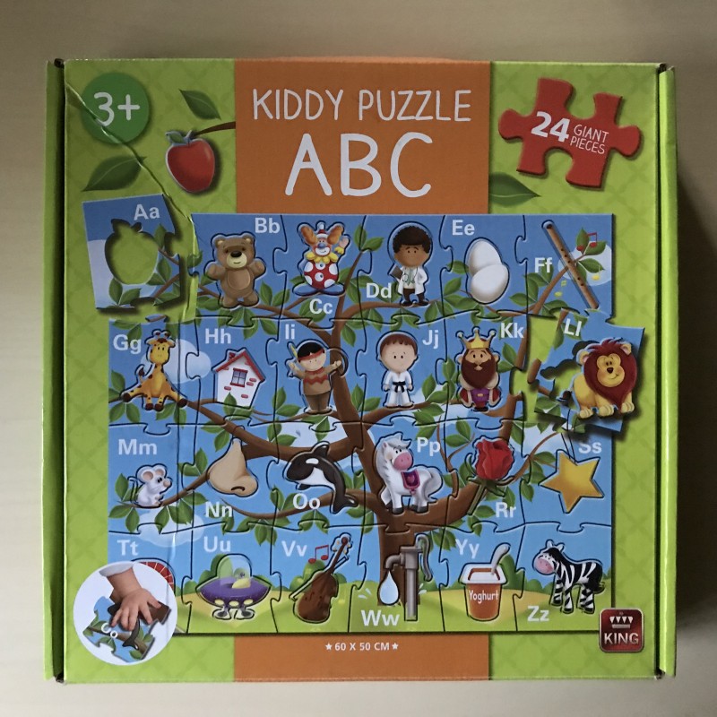 Kiddy ABC puzzel. 60 x 50 cm. 24 grote stukken.
