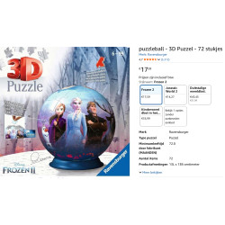 3D puzzel. Frozen.  72 stukjes