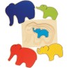 Goki houten olifantenpuzzel. 5 stukjes