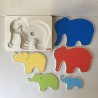 Goki houten olifantenpuzzel. 5 stukjes