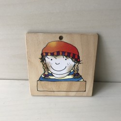 Janbibejan : Houten plaatje om op te hangen.