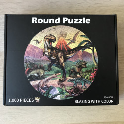 Ronde puzzel. Dino. Blazing with Color. 1000 Stukjes