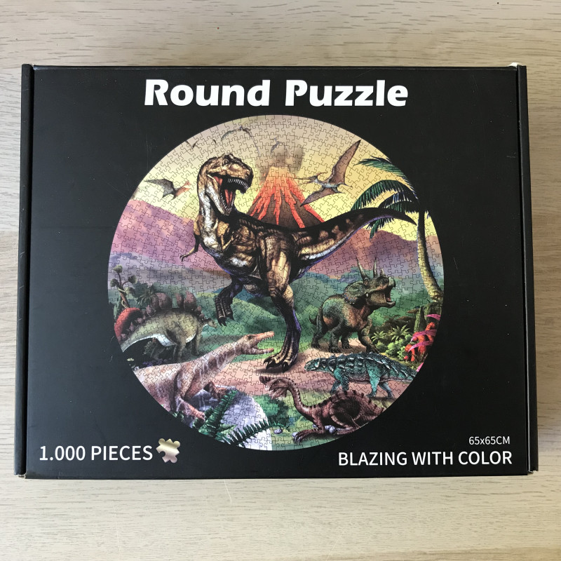 Ronde puzzel. Dino. Blazing with Color. 1000 Stukjes