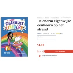 De enorm eigenwijze eenhoorn. Op het strand.