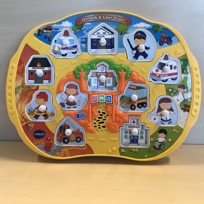 VTech : Ontdek en leerstad. 1. ontdek en leer. 2. verhaalpret. 3. Muziektijd.
