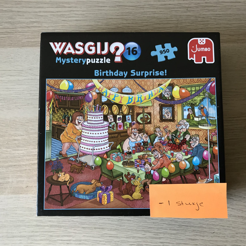-1 Wasgij : Mystery Puzzle nummer 16. Birthday surprise! 950 stukjes.