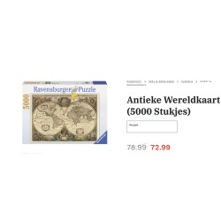 Historische wereldkaart. 5000 stukjes