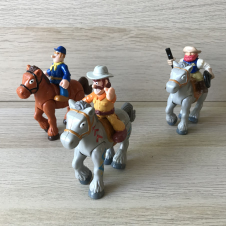 3 Paarden met cowboys