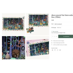 Djeco : Betoverde bos. Zoekpuzzel 100 stukjes.