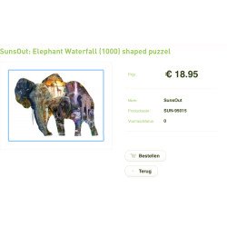 SunsOut Elephant Waterfall : Vormenpuzzel shaped 1000 stukjes