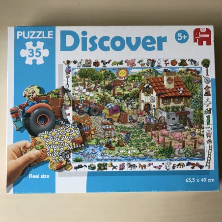 Discover puzzel. Zoek en vind. Boerderij. 35 stukken