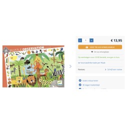 Djeco : Zoek puzzel 35 stukjes. Jungle
