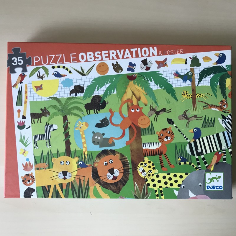 Djeco : Zoek puzzel 35 stukjes. Jungle