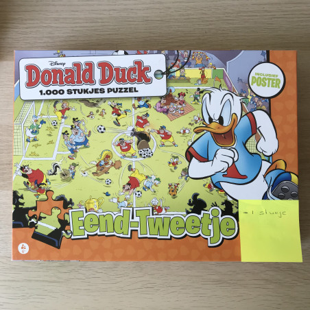 -1 stukje. Donald Duck Disney. Eend-Tweetje. Nummer 4.  1000 stukjes.