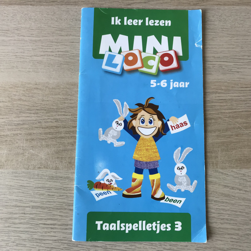 Mini Loco boekje : Ik leer lezen. Taalspelletjes 3. Leeftijd 5-6 jaar.