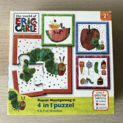 Eric Carle: Rupsje Nooitgenoeg : 4 puzzels. 4, 6, 9 en 16 stukken