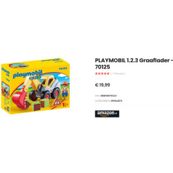 123 Playmobil : Graafmachine ( Graverlader) met allerlei attributen. (70125)