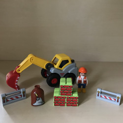 123 Playmobil : Graafmachine ( Graverlader) met allerlei attributen. (70125)