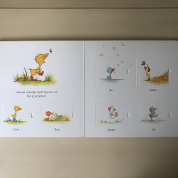 Gonnie & vriendjes : Gonnie en vriendjes in ganzenpas met 42 flapjes.
