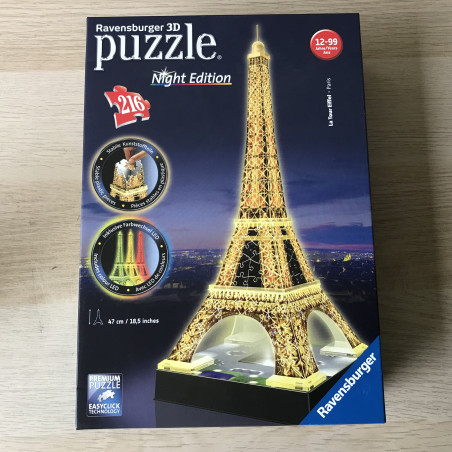 3D puzzel Eiffeltoren  216 stukjes met verlichting