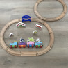 Woezel en Pip : houten treinbaan met extra rails