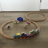 Woezel en Pip : houten treinbaan met extra rails