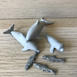 Playmobil : 2 dolfijnen met zeehondje.