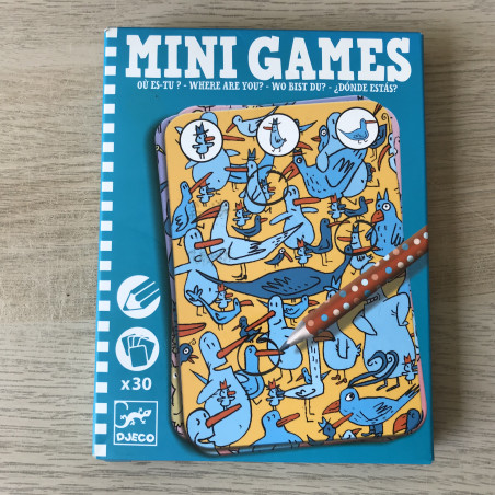 Djeco mini games. Waar ben je? Zoekplaten