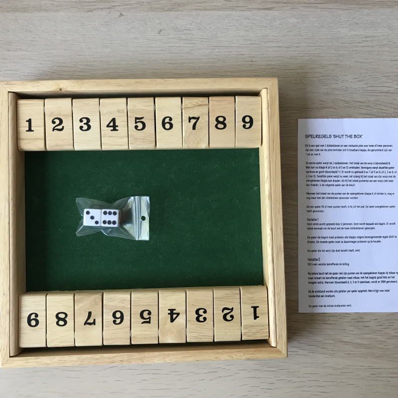 Shut The Box. Spel helpt bij verbeteren rekenvaardigheid