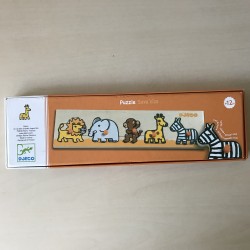 Djeco : Puzzelplankje Knopjespuzzel Savannedieren. 5 stukjes.