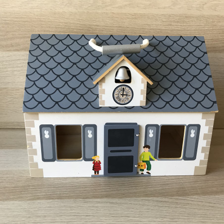 Janod : Houten meeneem poppenhuis / school