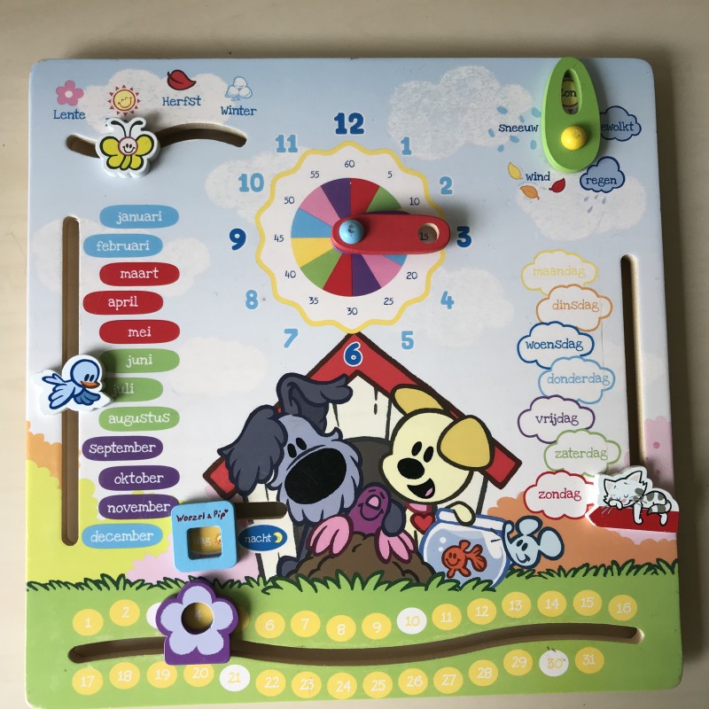 Woezel en Pip : houten kalender,