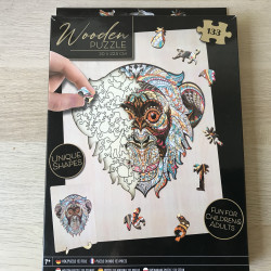 Houten silhouet puzzel. Aap. 133 stukjes. Moxy