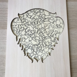 Houten silhouet puzzel. Aap. 133 stukjes. Moxy