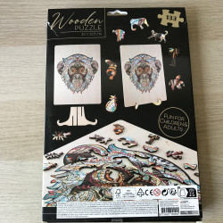 Houten silhouet puzzel. Aap. 133 stukjes. Moxy