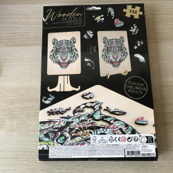 Houten silhouet puzzel.Tijger. 132 stukjes. Moxy