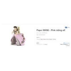 Papo : Rijdende Elf.  8 cm. breed en 9,5 cm. hoog Nummer 84