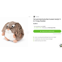 Noxxiez handwarmer, konijn. Nieuw