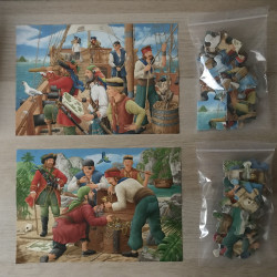 Puzzel  2 x 24 stukjes. Bij de piraten