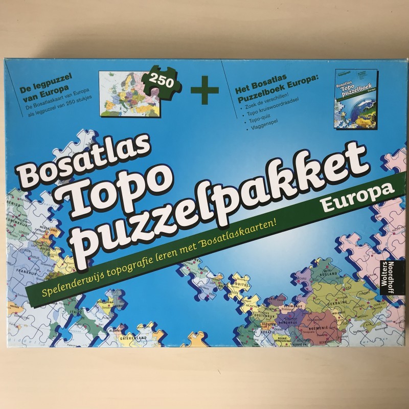 Bosatlas Topo puzzelpakket : wereld 250 stukjes
