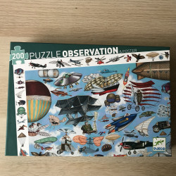 Djeco : Zoekpuzzel 200 stukjes. Vliegclub.(Aéro club)